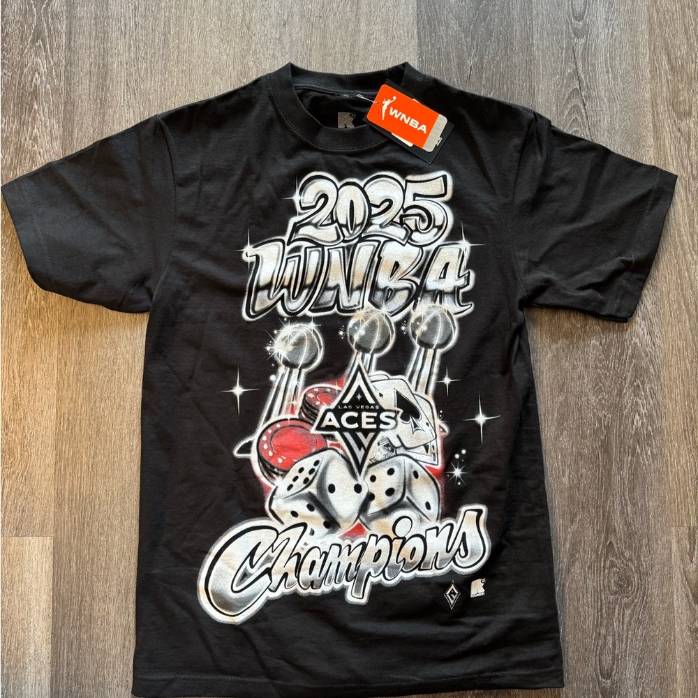 Las Vegas Aces WNBA Championship Graffiti Basketball T-Shirt Medium NWT